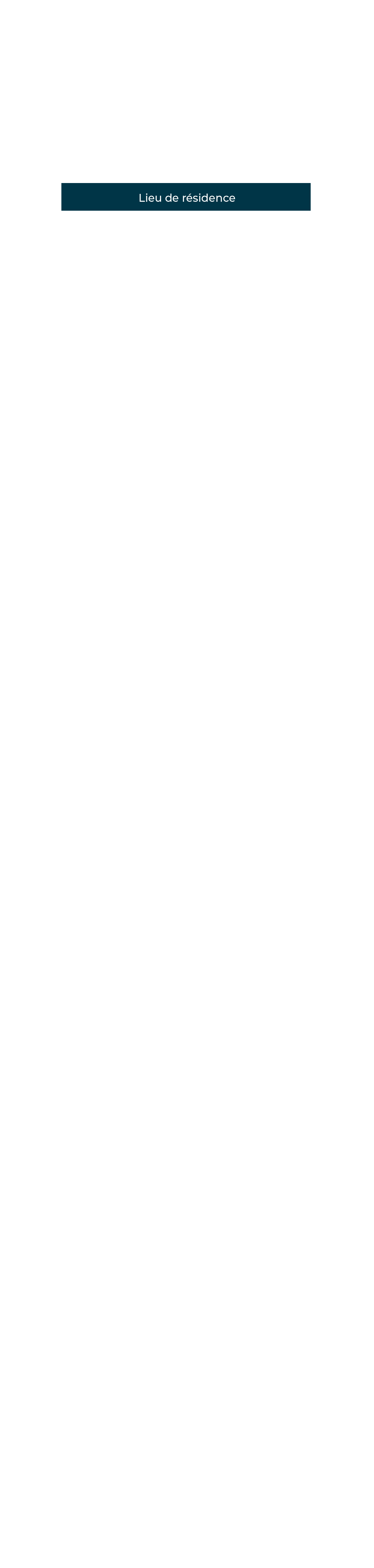 Lieu de résidence