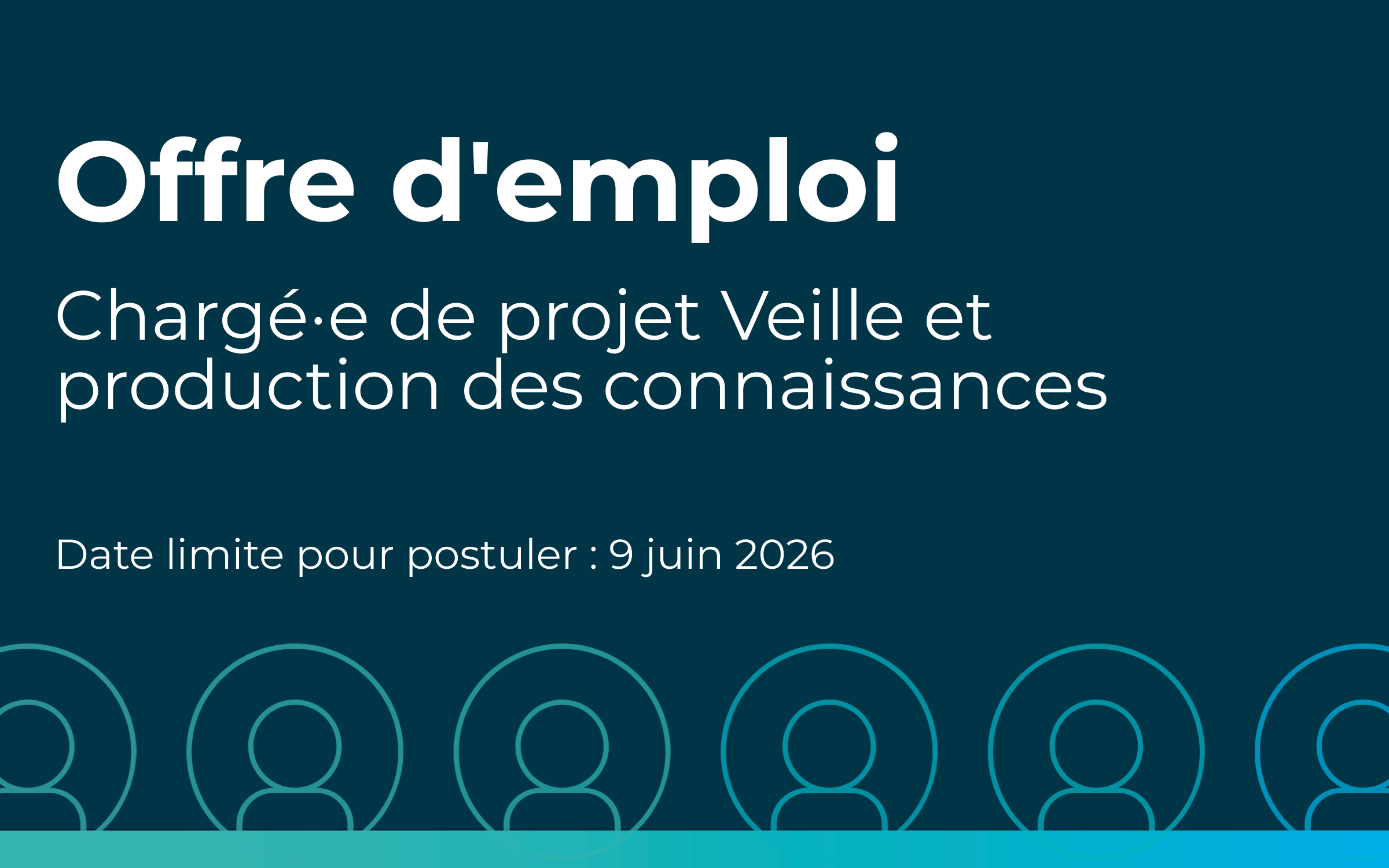 Nous recrutons : Agent·e de planification, de programmation et de recherche (Chargé·e de projet Veille et production des connaissances)