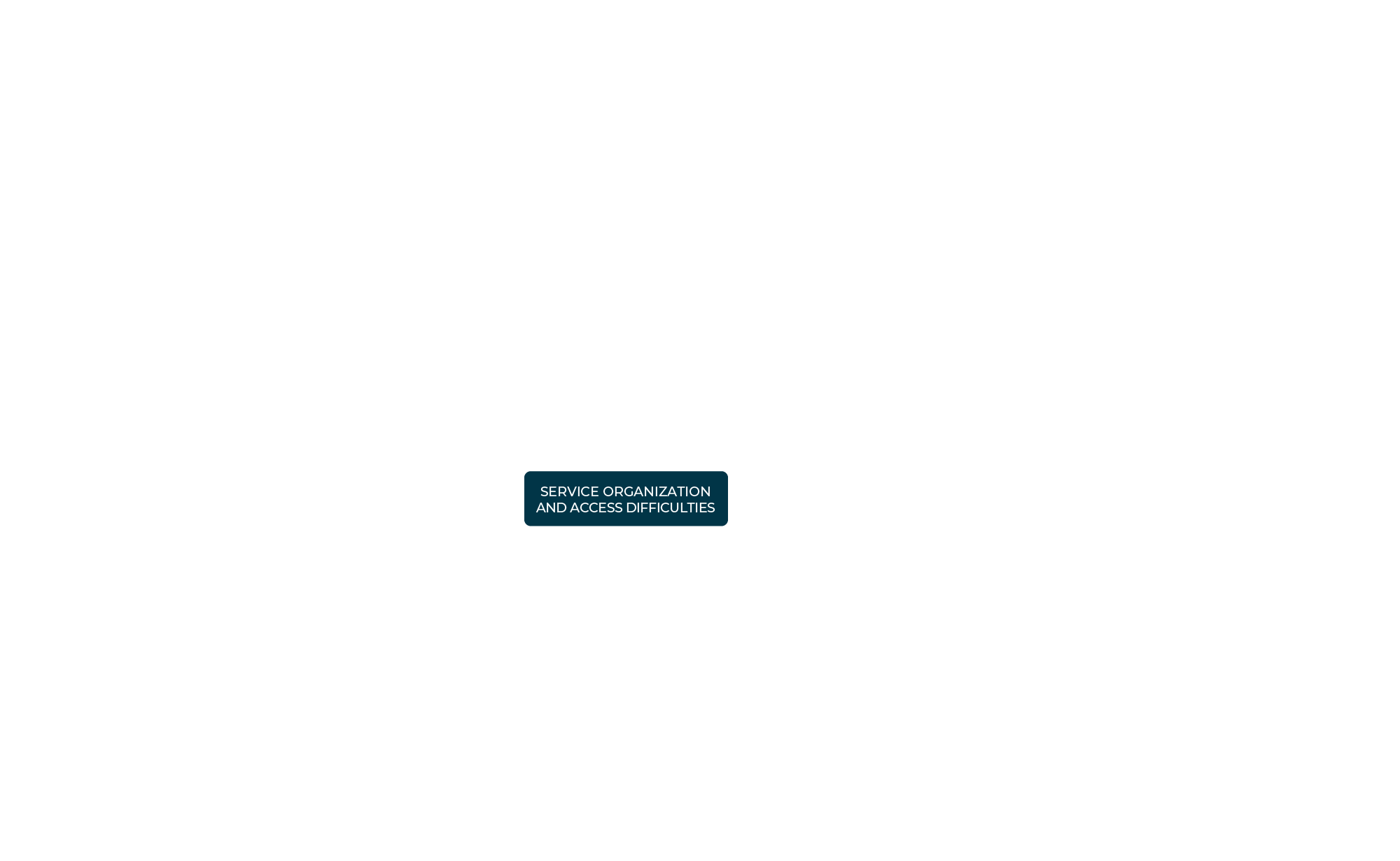 Service organization and access difficulties